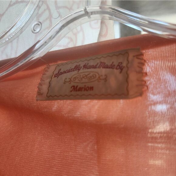 Vintage 50s Pink Satin Robe Puff Sleeve Maxi Waistband Cottagecore Fairy Vday - Picture 8 of 17